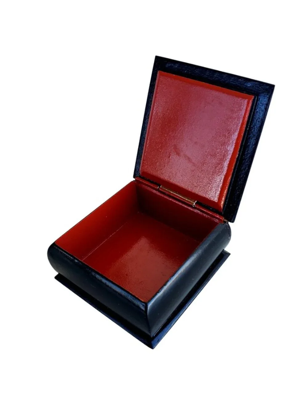 Hand Painted Russian Signed Lacquer Wood Trinket Jewelry Box